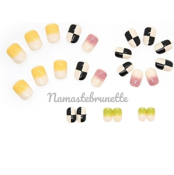 2/$16 Pink Yellow Press On Nails - Picture 5 of 10